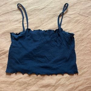 Topshop Ribbed Black Cropped Tank Top, size 6